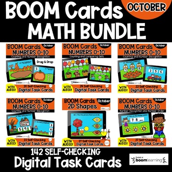 Preview of October Math BOOM Cards Fall BUNDLE | Digital Task Cards | Distance Learning