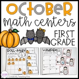 October Math Centers First Grade