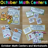 October Math Centers Halloween Themed Games and Worksheets