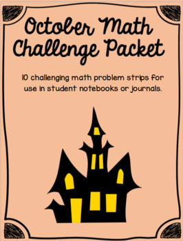 Preview of October Math Challenge Strips Set of 10