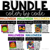 October Math Coloring Worksheets Halloween Fun Packet for 