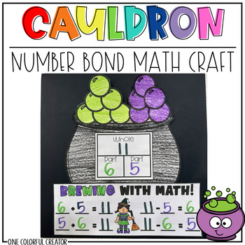 Preview of October Math Craft - Cauldron Number Bond - Halloween Addition Subtraction Craft