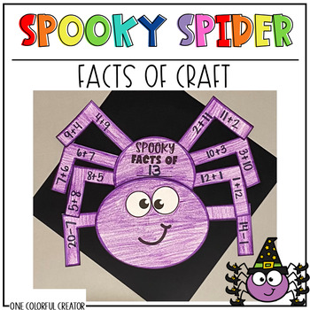 Preview of October Math Craft - Spooky Spider Facts of Craft - Addition and Subtraction
