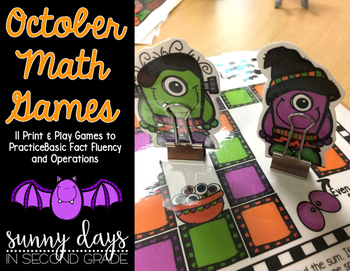 Preview of Math Games and Centers for October - Primary