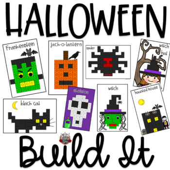 Preview of October Math:  Halloween Build It