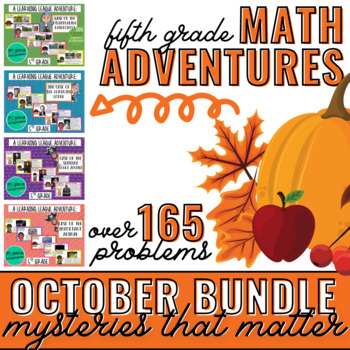 Preview of 5th Grade October Learning League Adventures- MATH BUNDLE