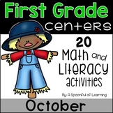 October Math & Literacy Centers - First Grade