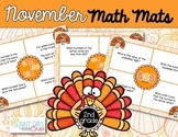November Math Mats {second grade}