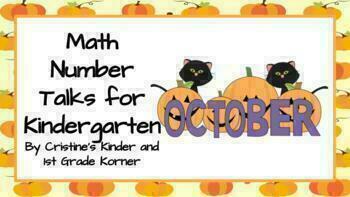 Preview of October Math Number Talks and Subitizing to 6 for Kindergarten Google Slides