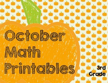 Preview of October Math Printables- 3rd Grade