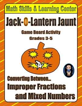 Preview of Halloween Math Skills & Learning Center (Improper Fractions & Mixed Numbers)