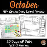 October Math Spiral Review (MONTH 2): Daily Math for 4th Grade