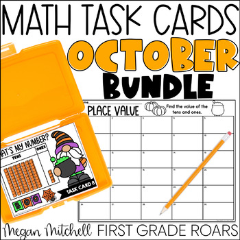 Preview of October Math Task Card Activities Centers, Scoot, Fast Finishers, & Morning Tubs