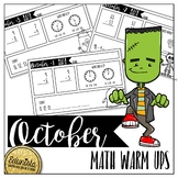 October Math Warm Ups - Differentiated for 2 levels! Warm 