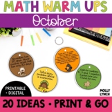 October Math Warm Ups for 1st Grade | Math in a Minute