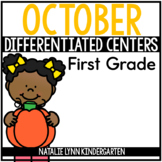 October Math and Literacy Centers for 1st Grade | Differen