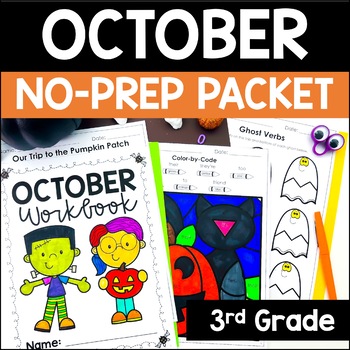 Preview of October Math and Reading Packet | 3rd Grade Halloween Activities