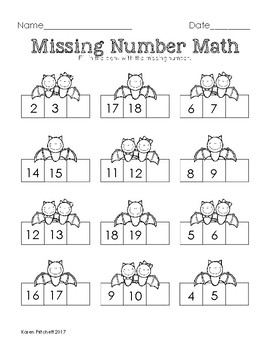 October Math - sequencing, missing number, counting on, & ten frames