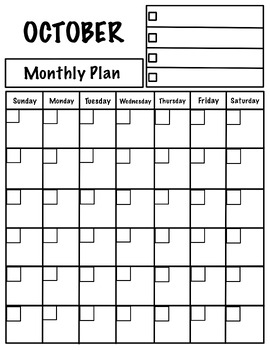 Preview of October Monthly Plans