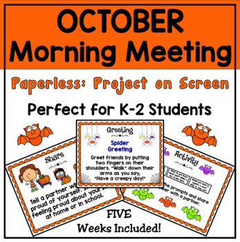Preview of October Morning Meeting PAPERLESS PowerPoint and Google Slides