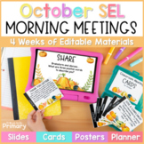 October Morning Meeting Slides SEL Activities, Questions, 