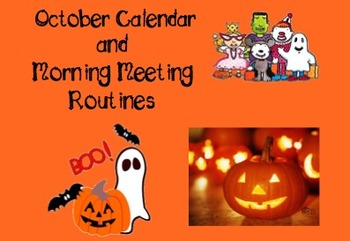 Preview of October Calendar and Morning Meeting Routines for Smartboard