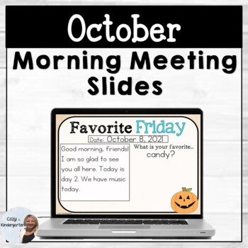 Preview of October Morning Message Slides | Kindergarten Meeting Prompts