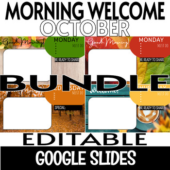 Preview of October Morning Welcome Slides Bundle