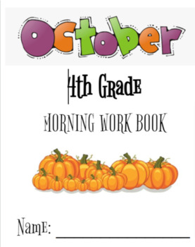 Preview of October Morning Work Book Bell-Ringer 4th Grade