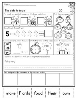 October Morning Work {1st Grade} PDF and Digital Ready! by Searching ...