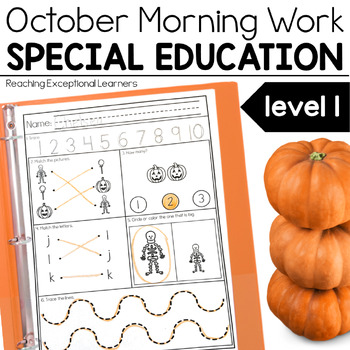 Preview of October Morning Work Special Education