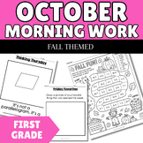 October Morning Work for First Grade | Fall-Themed Daily Routine | Math, Writing