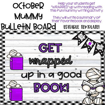 Preview of October Mummy Bulletin Board - EDITABLE