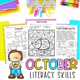 October NO PREP 3rd Grade Literacy Worksheets