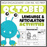 October Speech and Language Activities | No Prep Speech Therapy