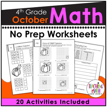 October NO PREP Math Packet - 4th Grade
