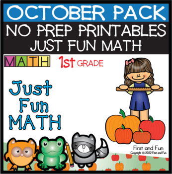 Preview of October Apples Pumpkin NO PREP Printables Math FIRST GRADE FUN PACKET