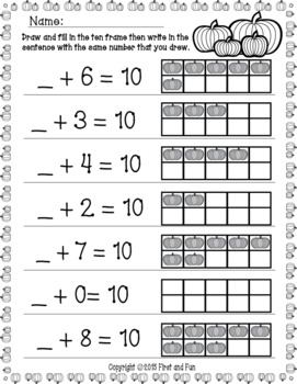 October Apples Pumpkin NO PREP Printables Math FIRST GRADE FUN PACKET