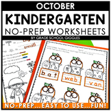 Easy October Independent Kindergarten Busy Work Packet, Fu