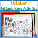 October Name Practice Worksheets and Activities