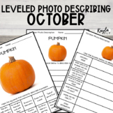October No Prep Leveled Photo Describing Worksheets