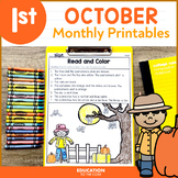 October No Prep Packet for First Grade | Halloween | Pumpkins