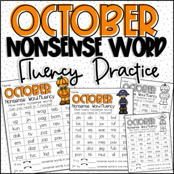 Preview of October Nonsense Word Fluency Practice Activities