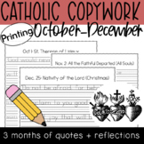 October, November, December PRINTING Catholic Feast Day Co