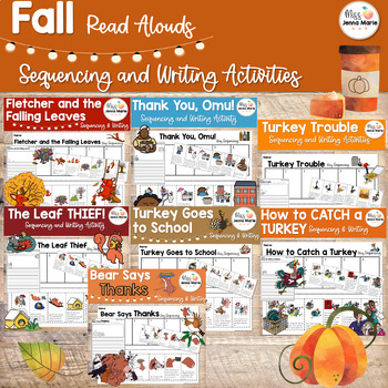 Preview of Fall Read Aloud Bundle Book Companions Sequencing Writing Activities