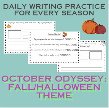 Preview of October Odyssey: Daily Writing Prompts Pack (Halloween & Identity)