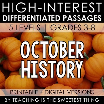 Preview of October Passages: History - Distance Learning Compatible