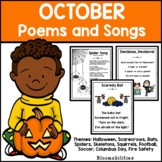 October Poems and Songs for Poetry Unit (Printable)