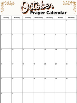 Preview of October Prayer Calendar