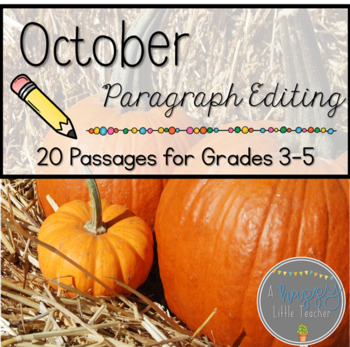 Preview of October Print & Go Paragraph Editing: 20 Passages for Grades 3-5